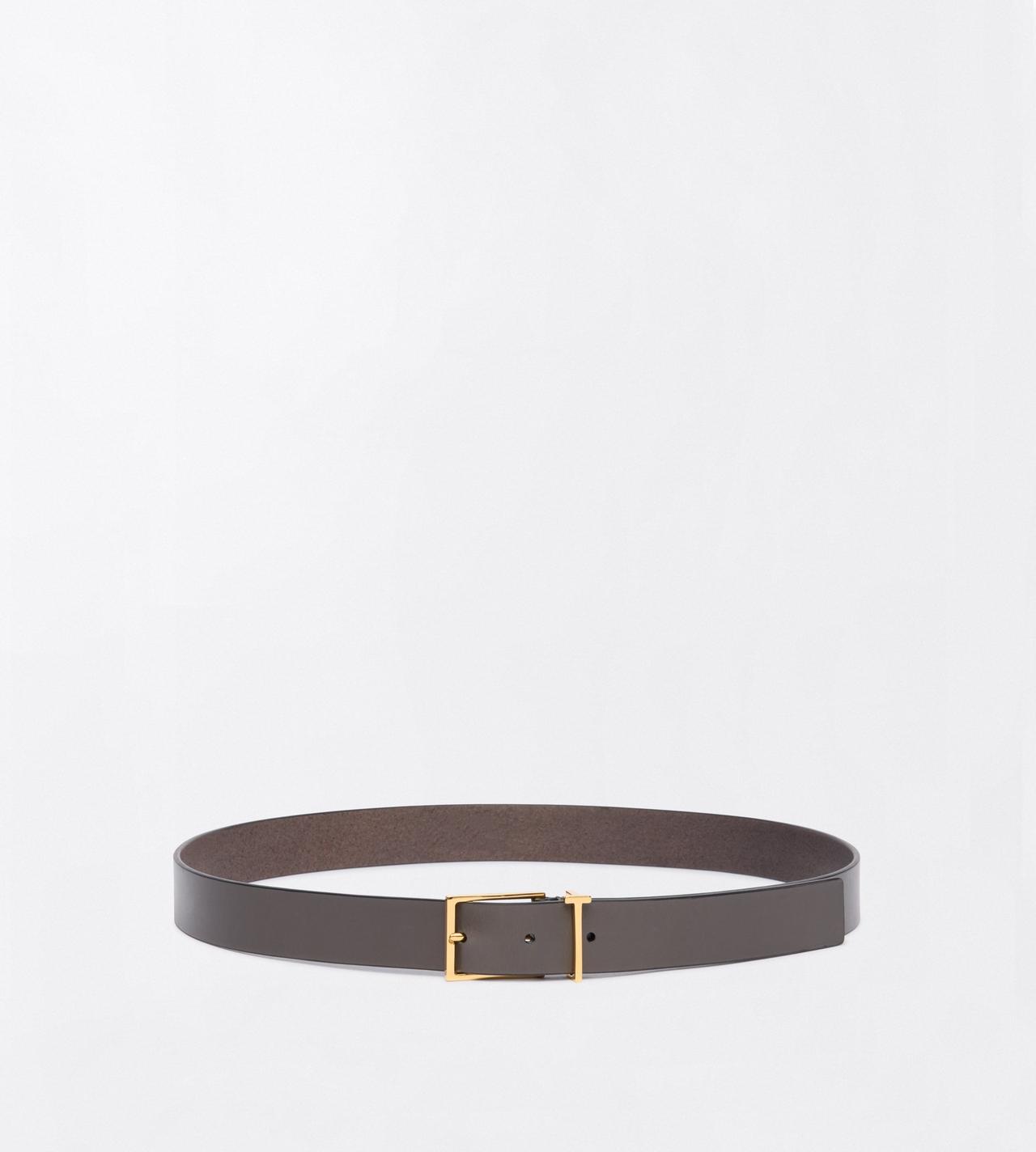 TOM FORD LEATHER SMOKE GREY VACCHETTA LEATHER T LOOP BELT