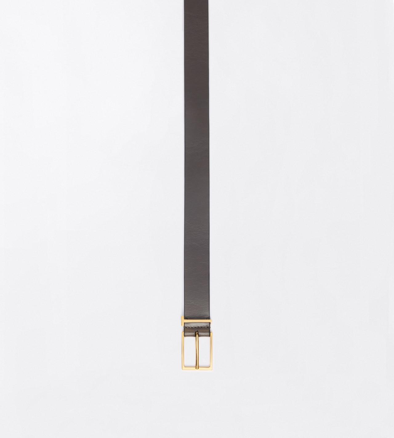 TOM FORD LEATHER SMOKE GREY VACCHETTA LEATHER T LOOP BELT