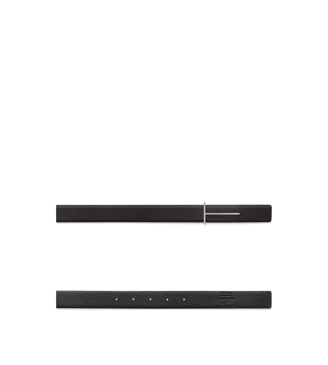 TOM FORD LEATHER BROWN+BLACK GRAIN LEATHER SLIM T REVERSIBLE BELT