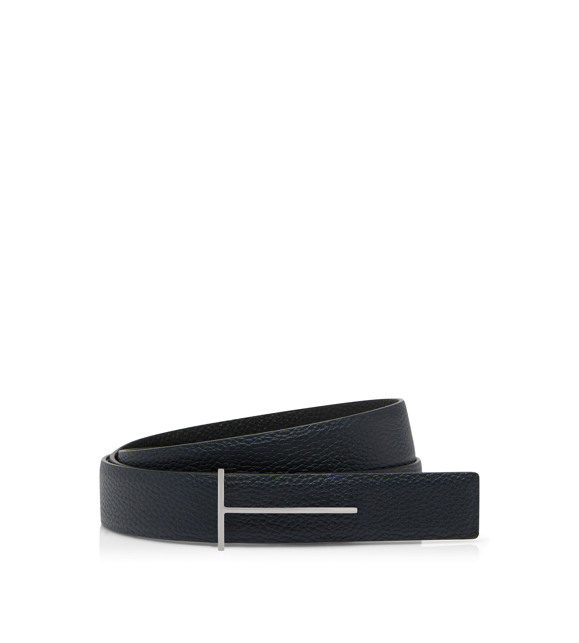 GRAIN LEATHER SLIM T REVERSIBLE BELT