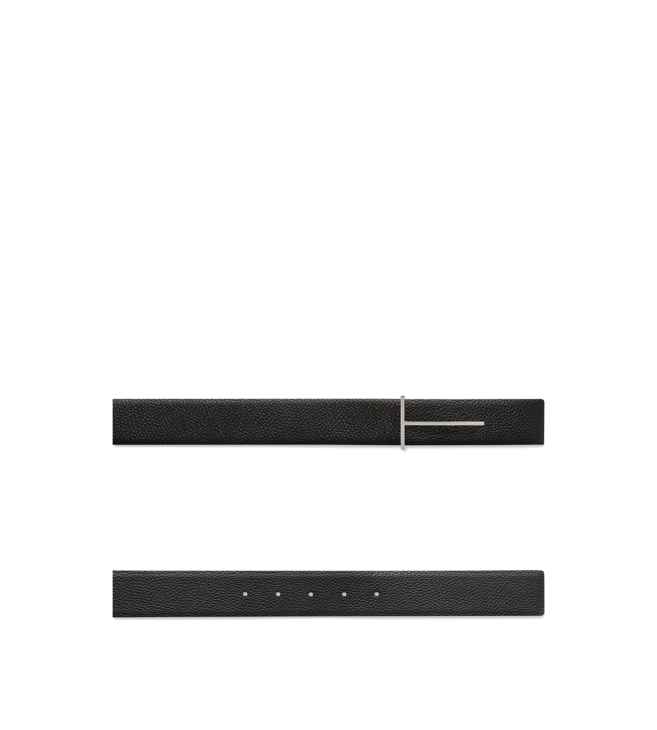 TOM FORD LEATHER BROWN+BLACK GRAIN LEATHER SLIM T REVERSIBLE BELT