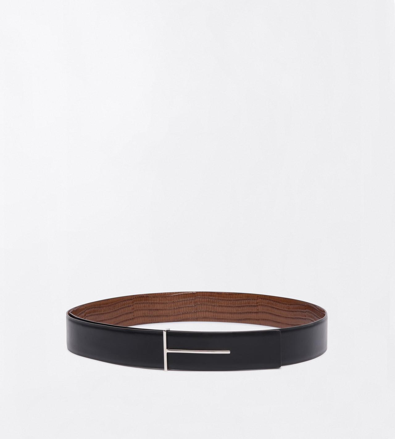 TOM FORD  CARAMEL PRINTED TEJUS REVERSIBLE SLIM T BELT 38 MM