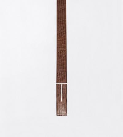 TOM FORD  CARAMEL PRINTED TEJUS REVERSIBLE SLIM T BELT 38 MM