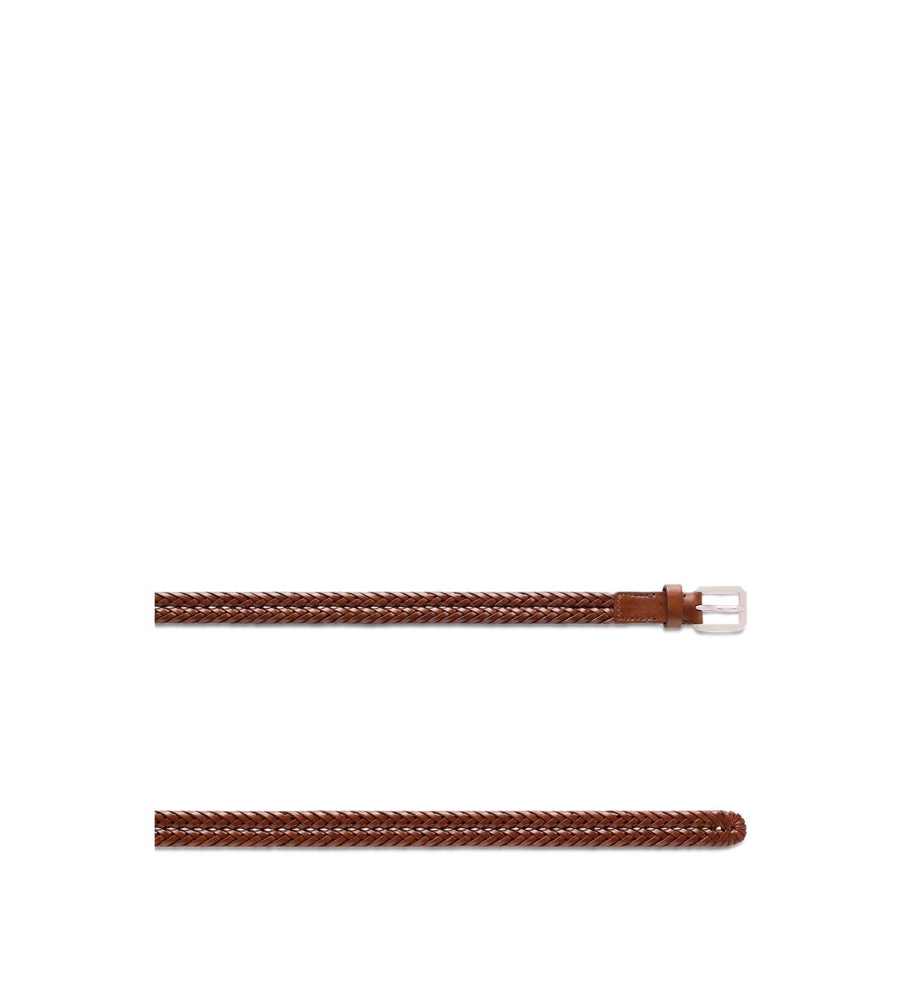 TOM FORD LEATHER TAN WOVEN LEATHER BEVELED BUCKLE BELT