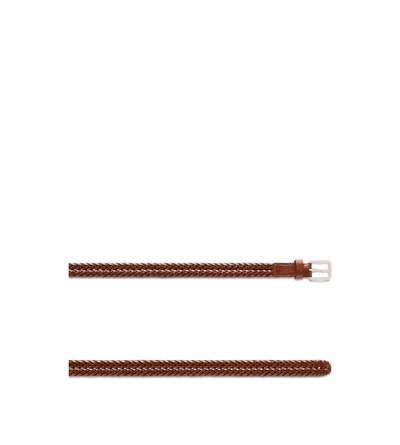 TOM FORD LEATHER TAN WOVEN LEATHER BEVELED BUCKLE BELT