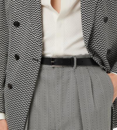 TOM FORD LEATHER BLACK VACCHETTA LEATHER DETAIL BUCKLE BELT