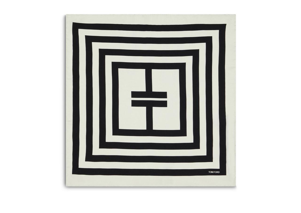 GEOMETRIC T SQUARE PRINT POCKET SQUARE image number 0