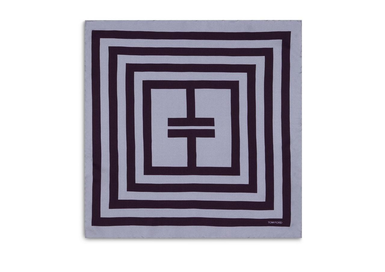 GEOMETRIC T SQUARE PRINT POCKET SQUARE image number 0