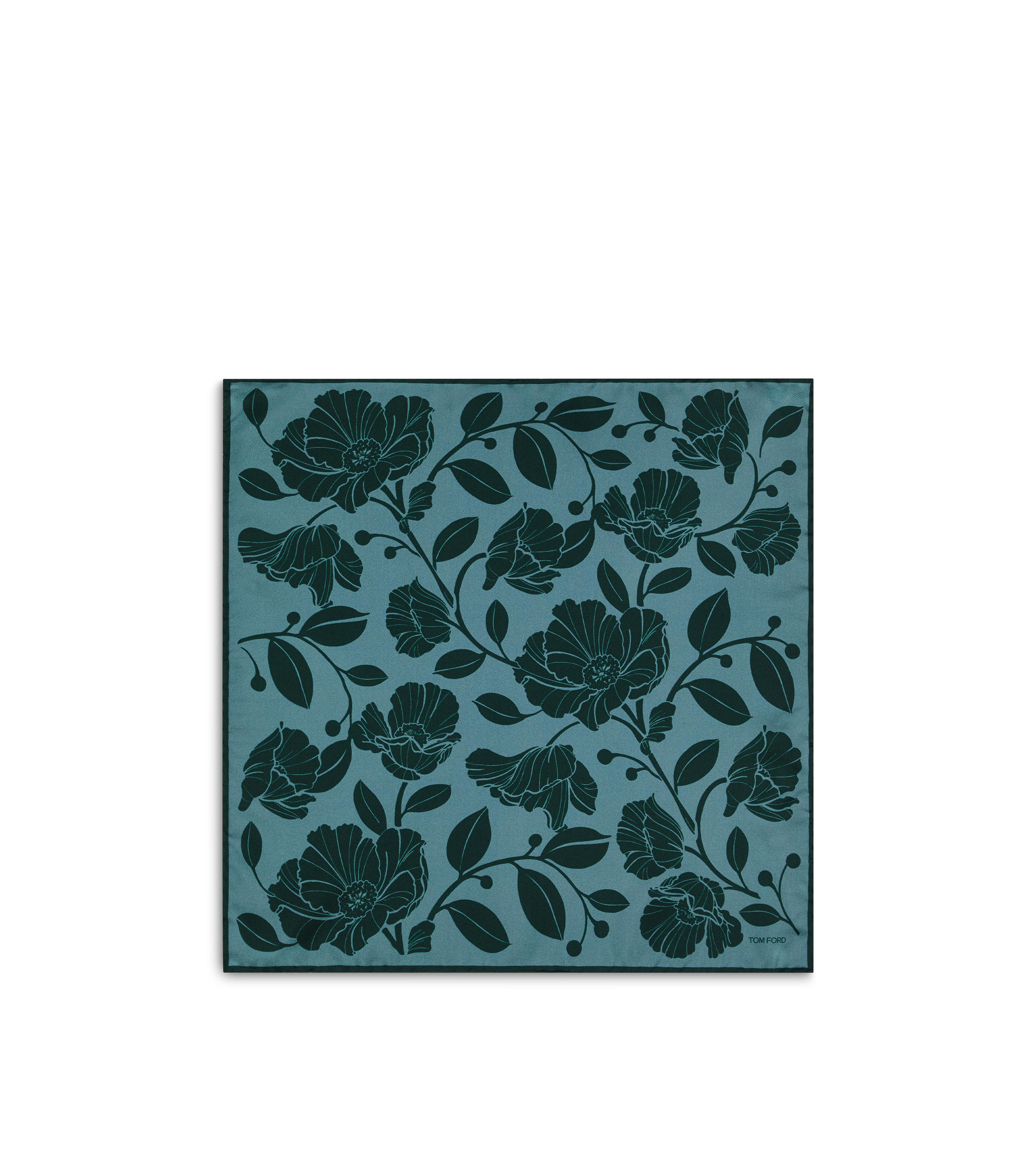 BI COLOR FLORAL PRINT POCKET SQUARE