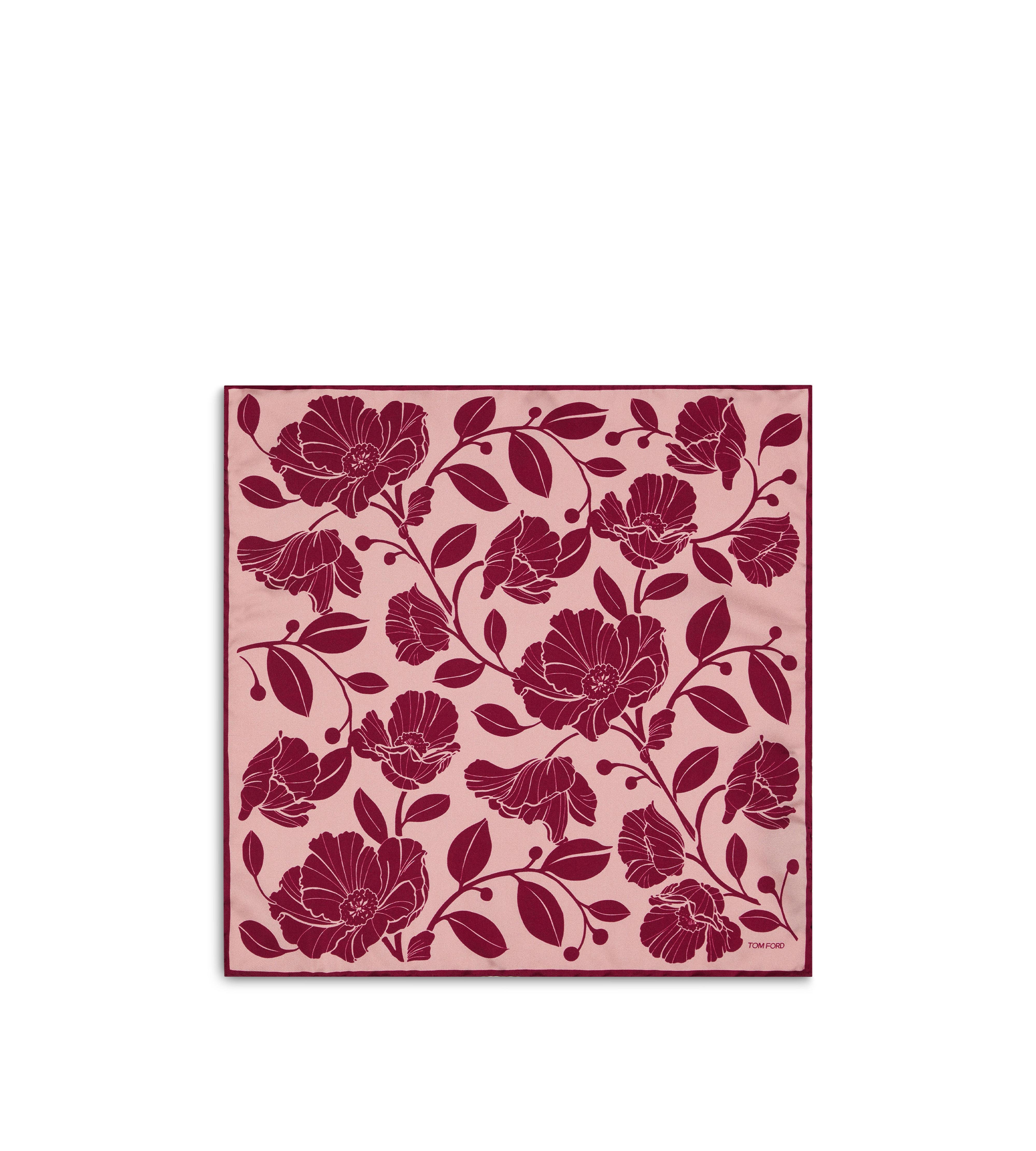 BI COLOR FLORAL PRINT POCKET SQUARE