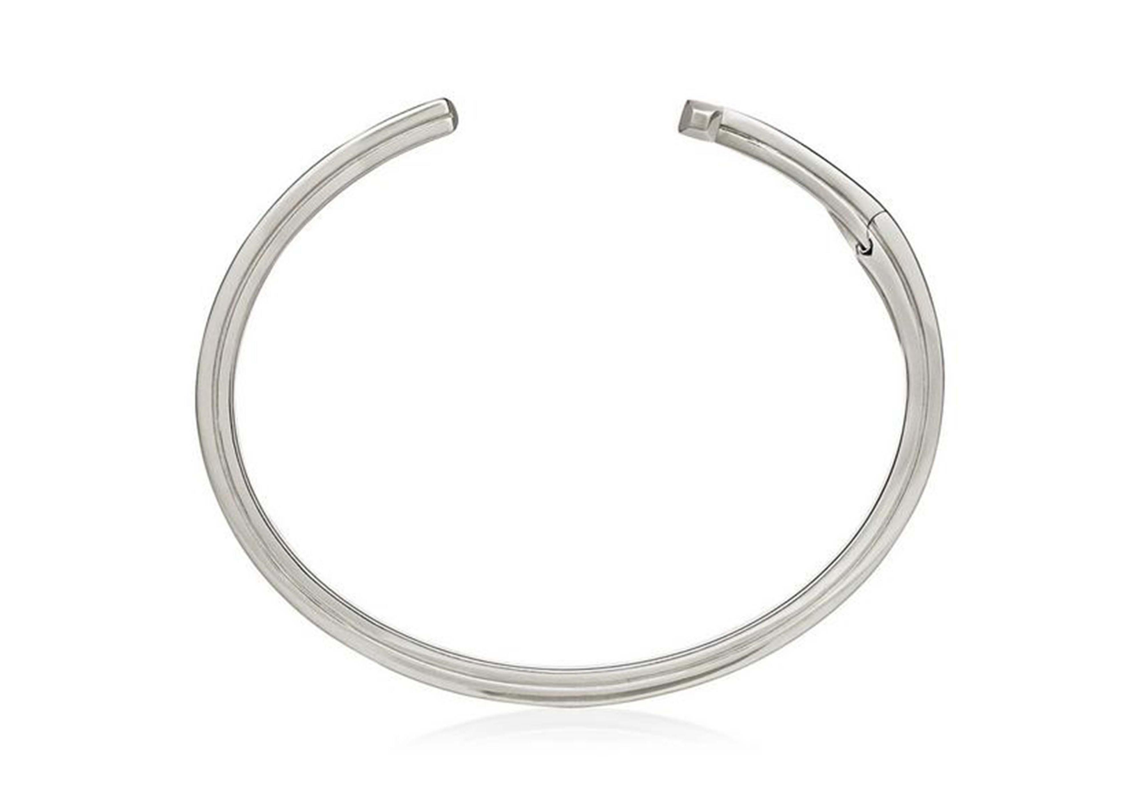 Rare! Authentic Tom Ford 18k White Gold Diamond Snake Bangle