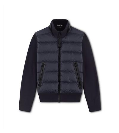 NYLON DOWN FRONT MERINO BLOUSON