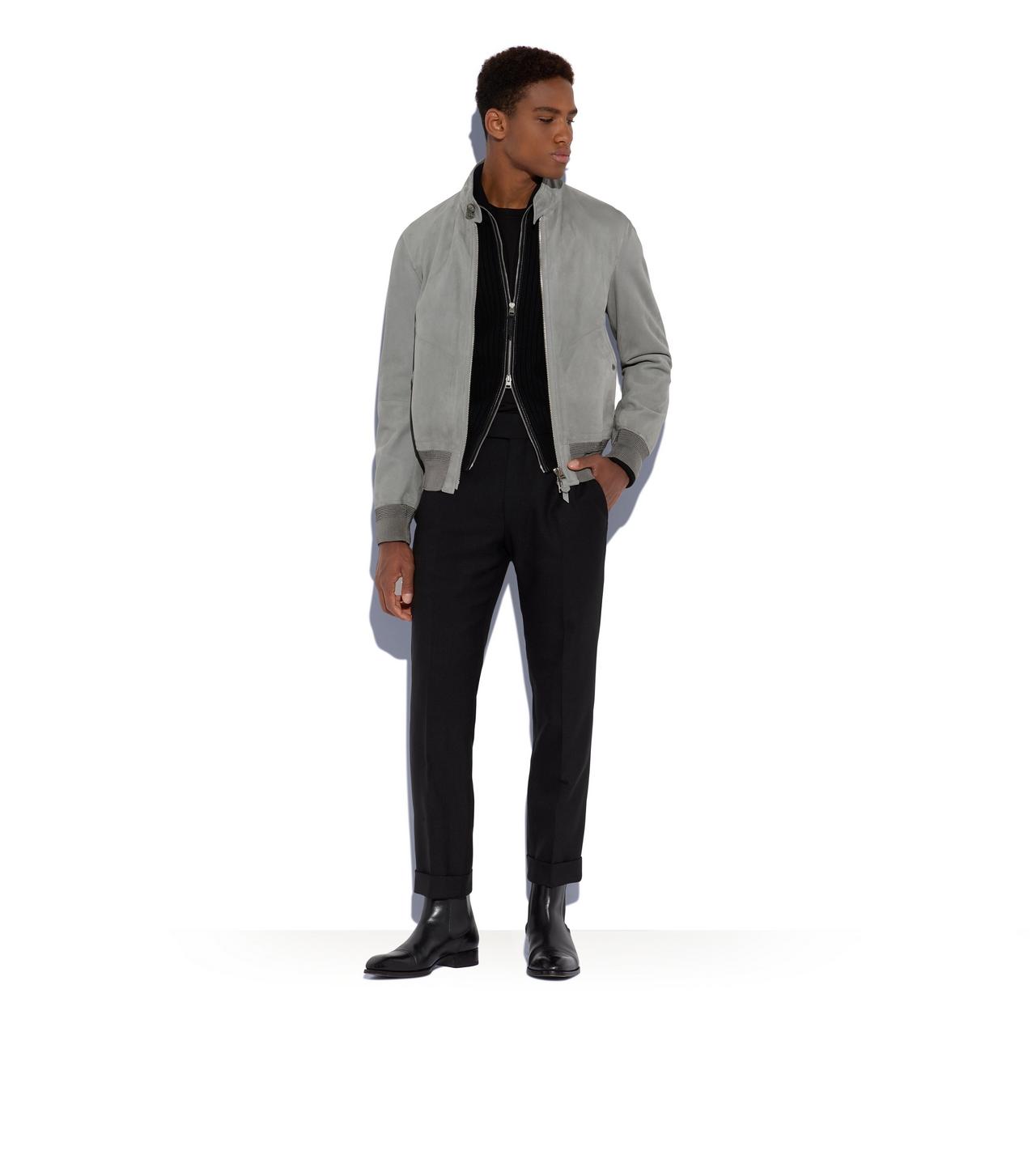LIGHT SUEDE HARRINGTON JACKET | Tom Ford Fashion