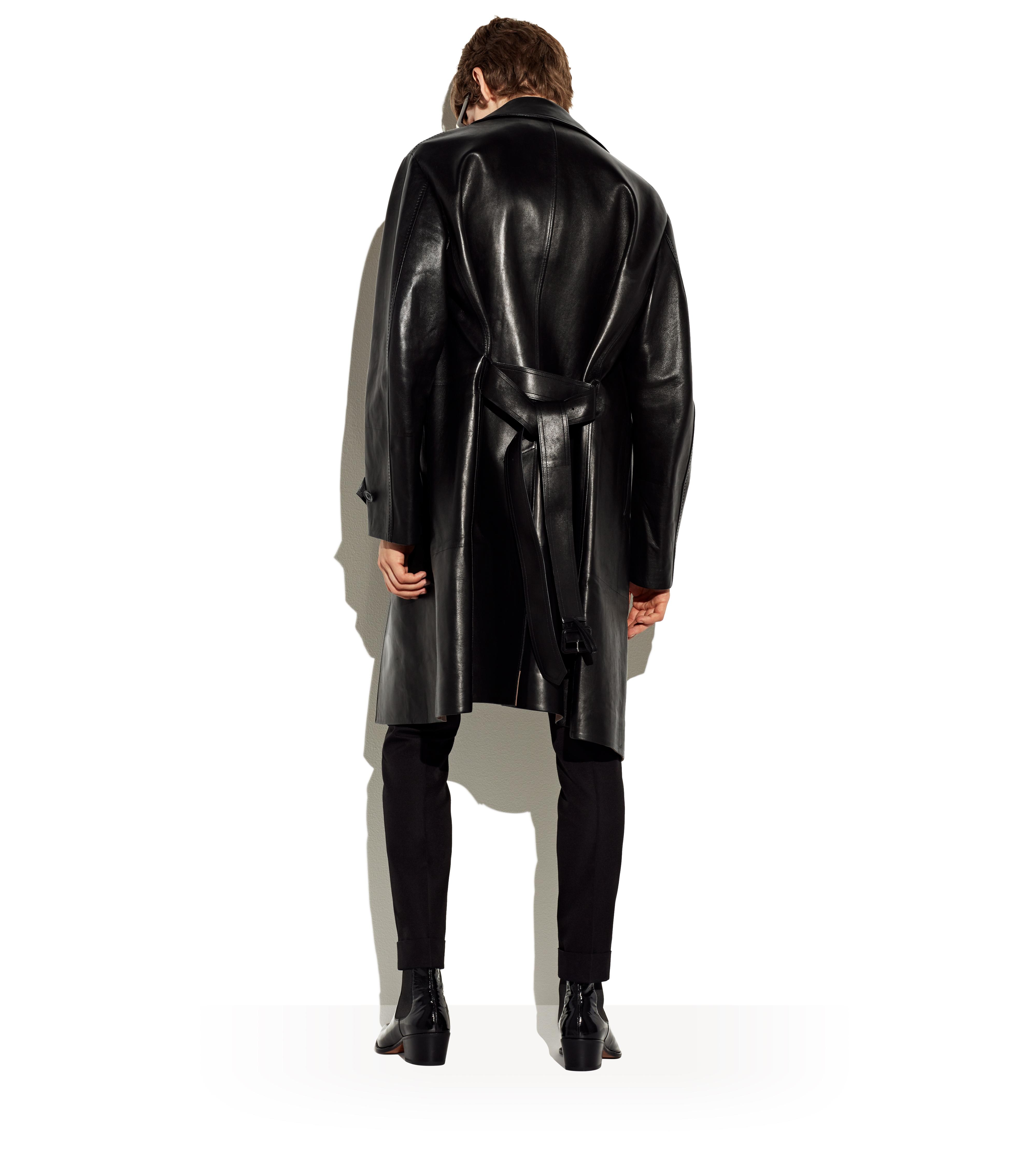 Tom ford hooded leather shop trench coat