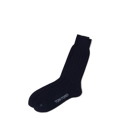 RIBBED CASHMERE LONG SOCKS