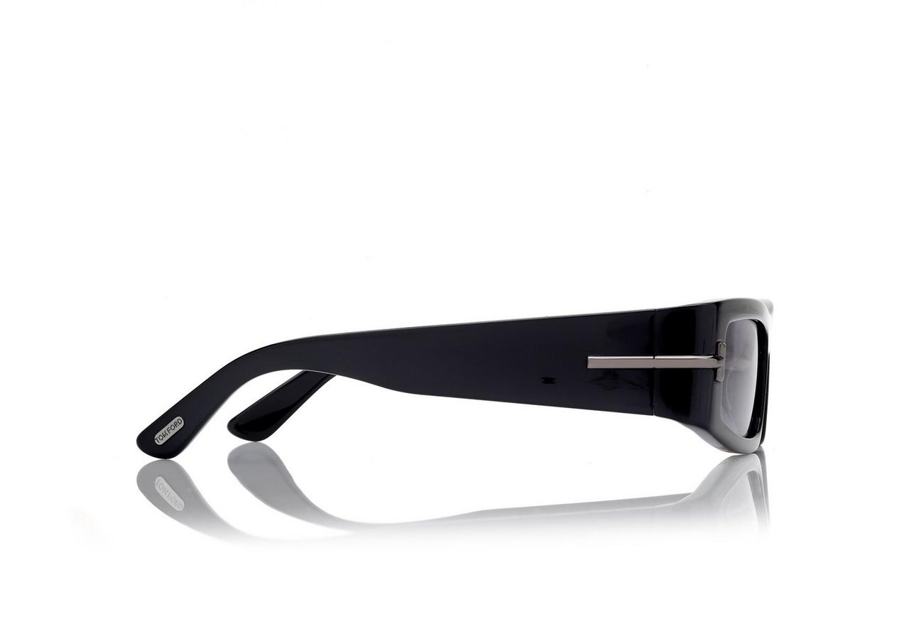 TOM FORD OM BLACK/MIRROR ICON RECTANGULAR SUNGLASSES