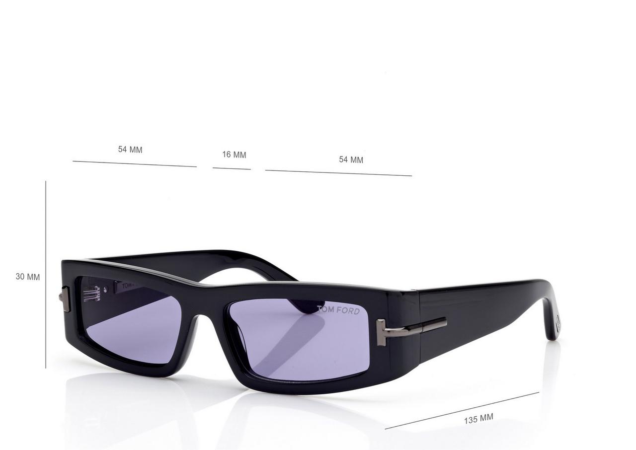 TOM FORD OM BLACK/MIRROR ICON RECTANGULAR SUNGLASSES