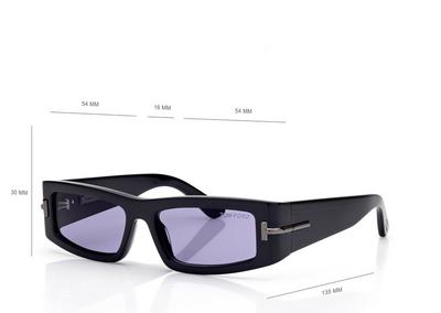 TOM FORD OM BLACK/MIRROR ICON RECTANGULAR SUNGLASSES