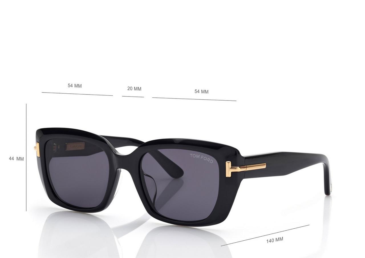TOM FORD OM BLACK ICON SQUARE SUNGLASSES