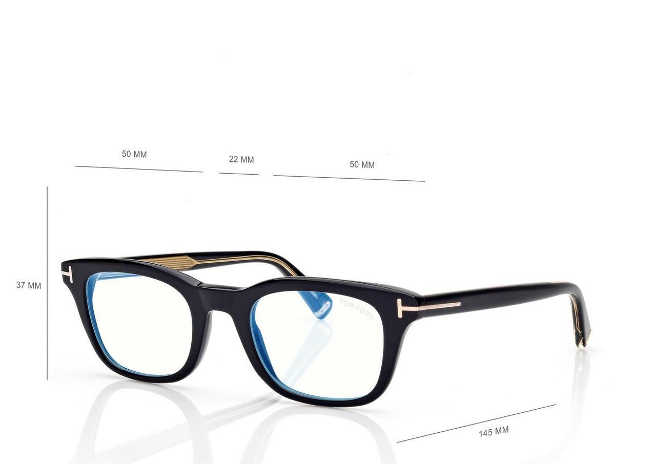 TOM FORD OM BLACK ICON BUE BLOCK RECTANGULAR OPTICALS