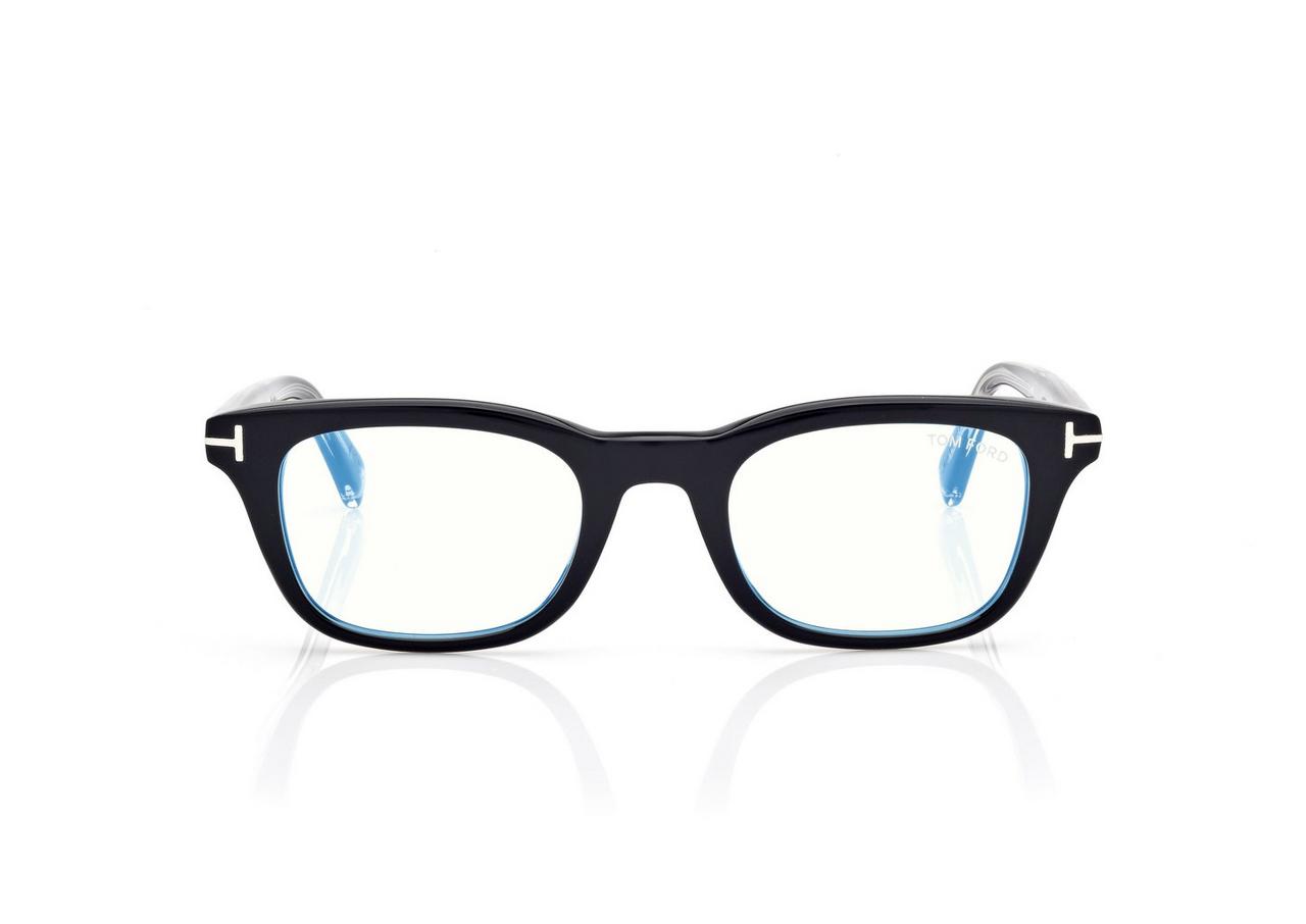 TOM FORD OM BLACK + OTHER ICON BUE BLOCK RECTANGULAR OPTICALS