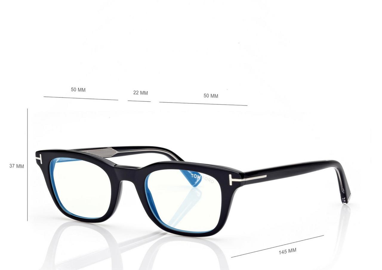 TOM FORD OM BLACK + OTHER ICON BUE BLOCK RECTANGULAR OPTICALS