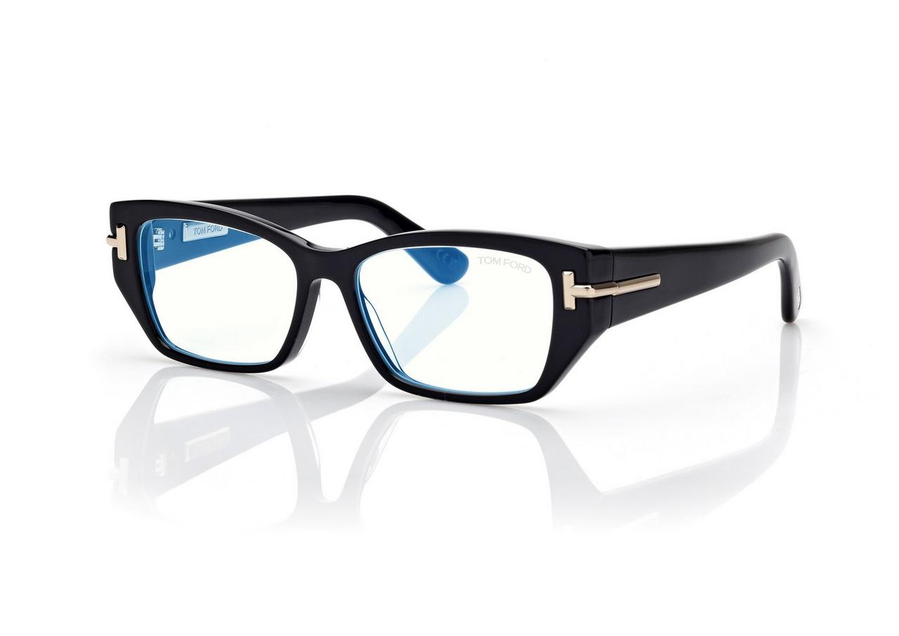 TOM FORD OM BLACK ICON BULE BLOCK RECTANGULAR OPTICALS