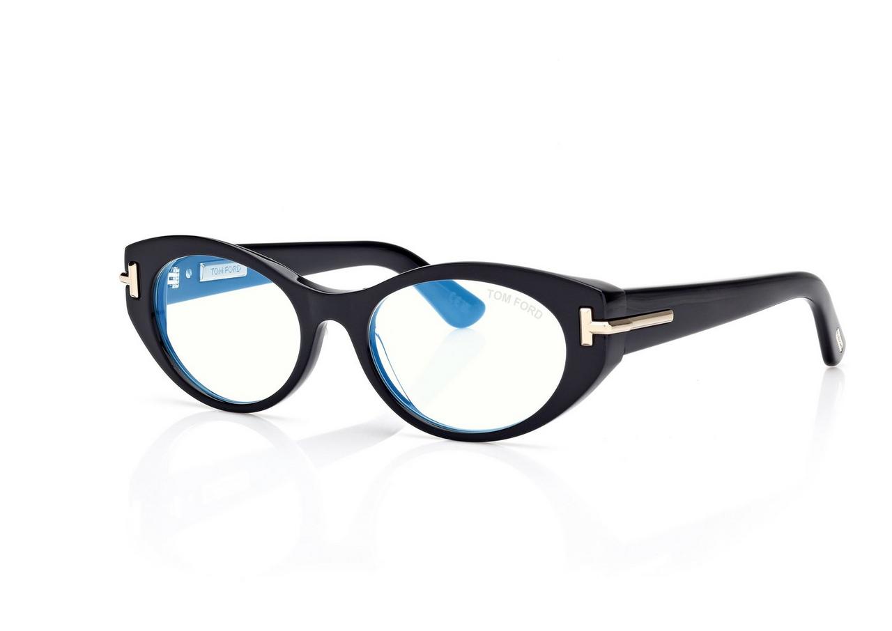 TOM FORD OM BLACK ICON BLUE BLOCK CAT EYE OPTICALS