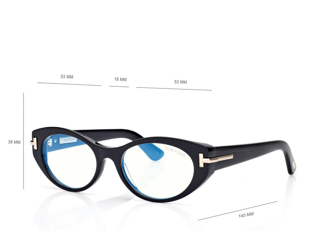 TOM FORD OM BLACK ICON BLUE BLOCK CAT EYE OPTICALS
