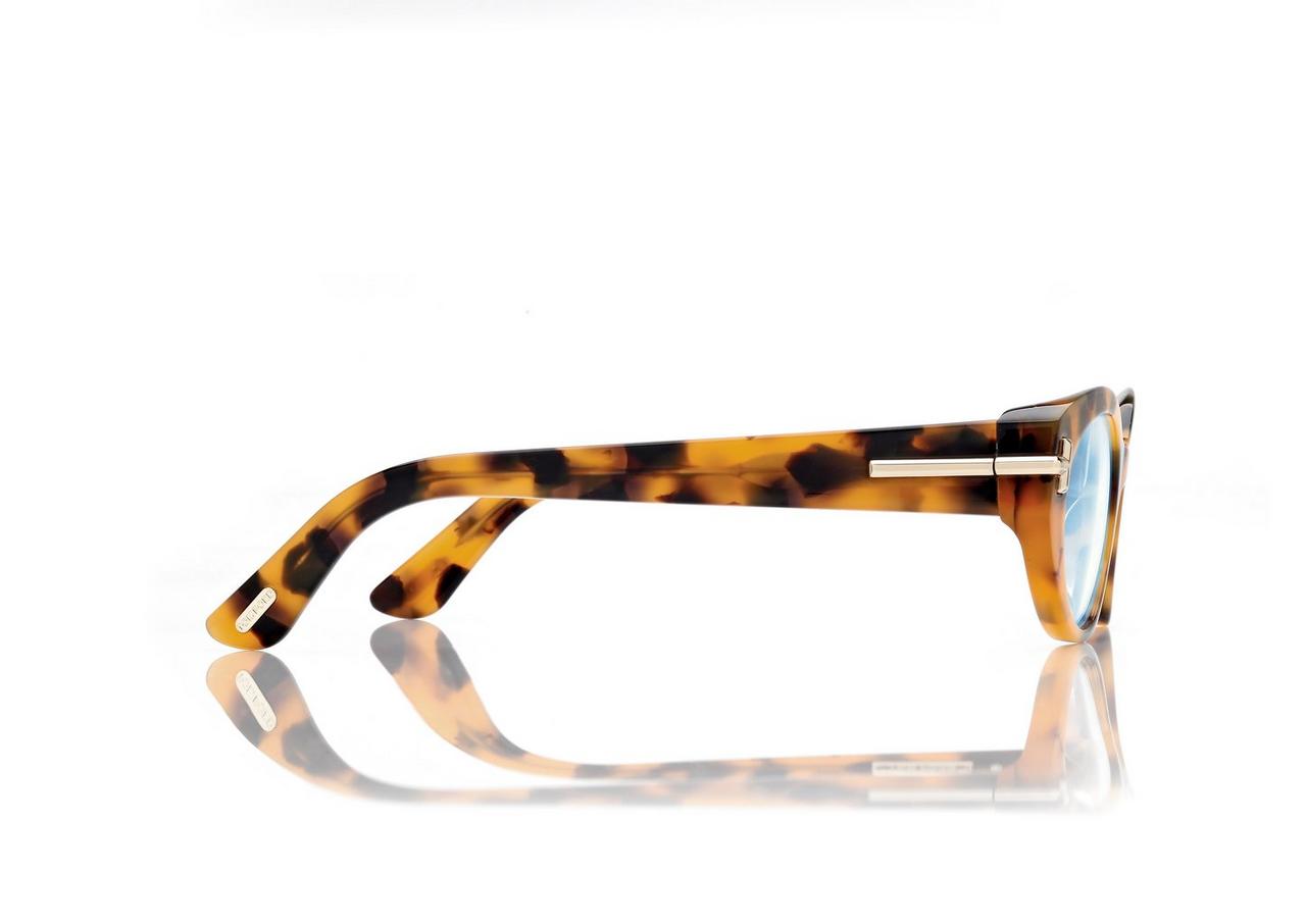 TOM FORD OM LIGHT HAVANA ICON BLUE BLOCK CAT EYE OPTICALS