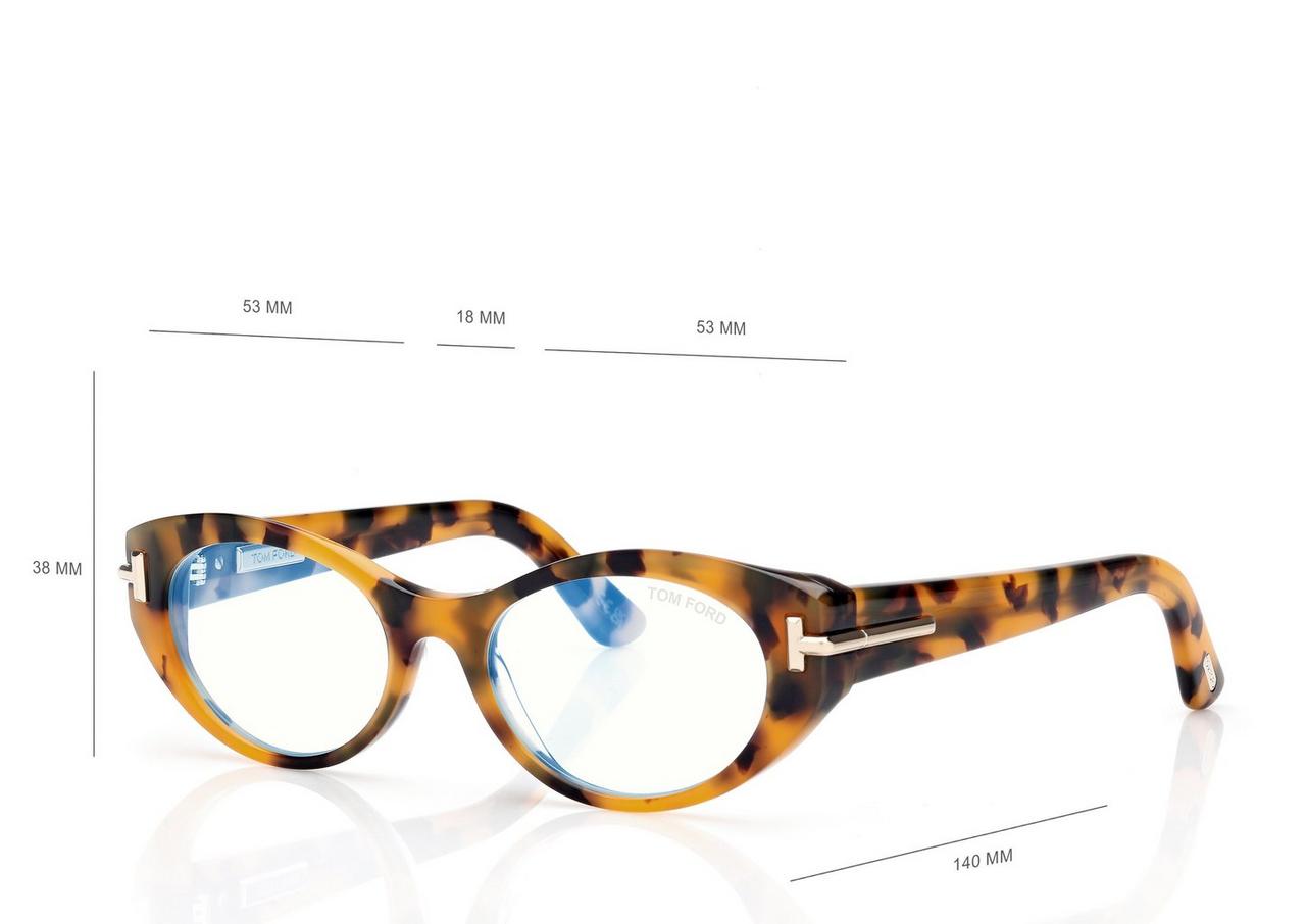 TOM FORD OM LIGHT HAVANA ICON BLUE BLOCK CAT EYE OPTICALS