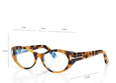 TOM FORD OM LIGHT HAVANA ICON BLUE BLOCK CAT EYE OPTICALS