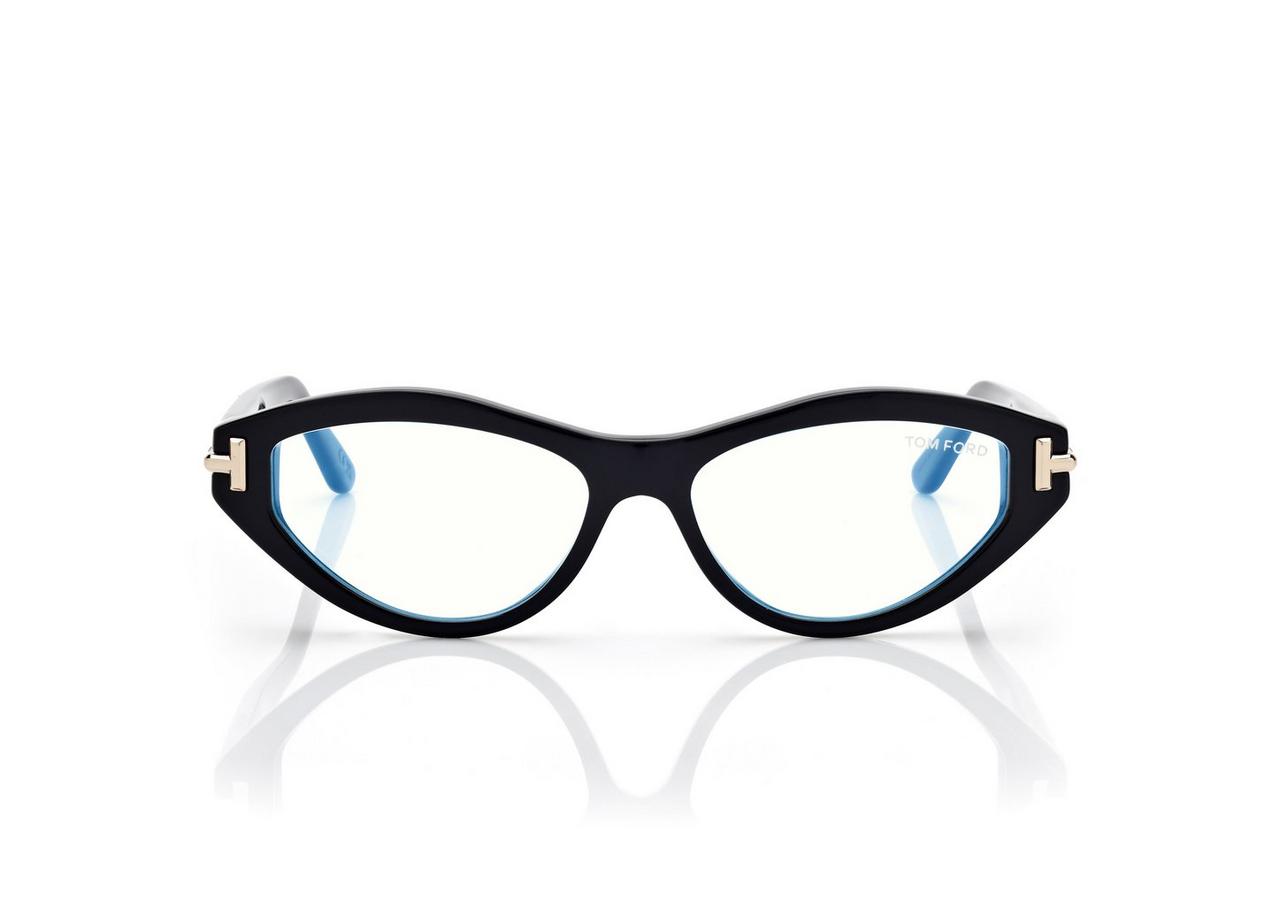 TOM FORD OM BLACK ICON BLUE BLOCK CAT EYE OPTICALS