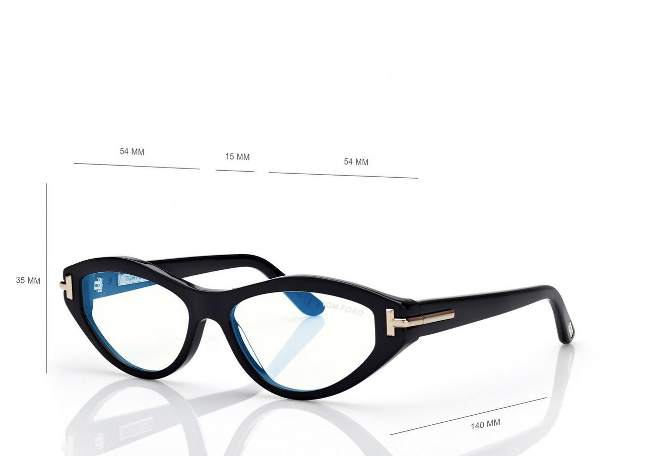 TOM FORD OM BLACK ICON BLUE BLOCK CAT EYE OPTICALS
