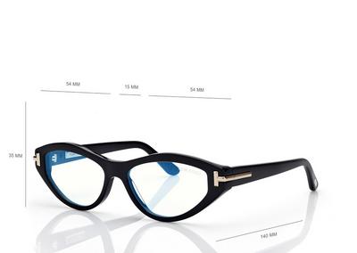 TOM FORD OM BLACK ICON BLUE BLOCK CAT EYE OPTICALS
