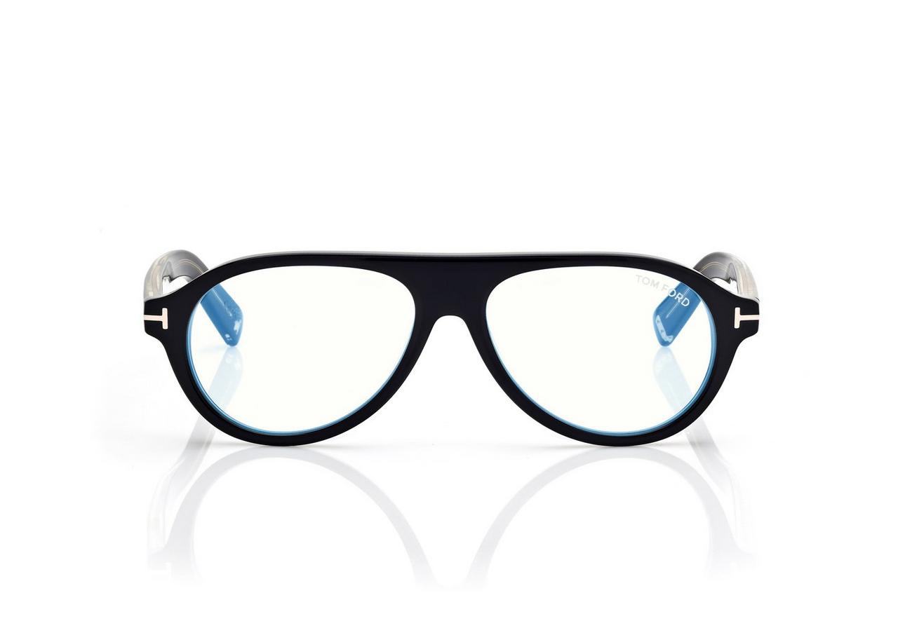 TOM FORD OM BLACK ICON PILOT OPTICALS WITH CLIP ON SUNGLASSES