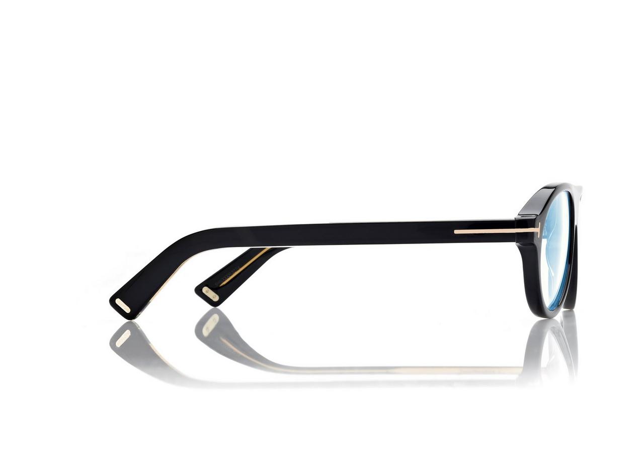 TOM FORD OM BLACK ICON PILOT OPTICALS WITH CLIP ON SUNGLASSES