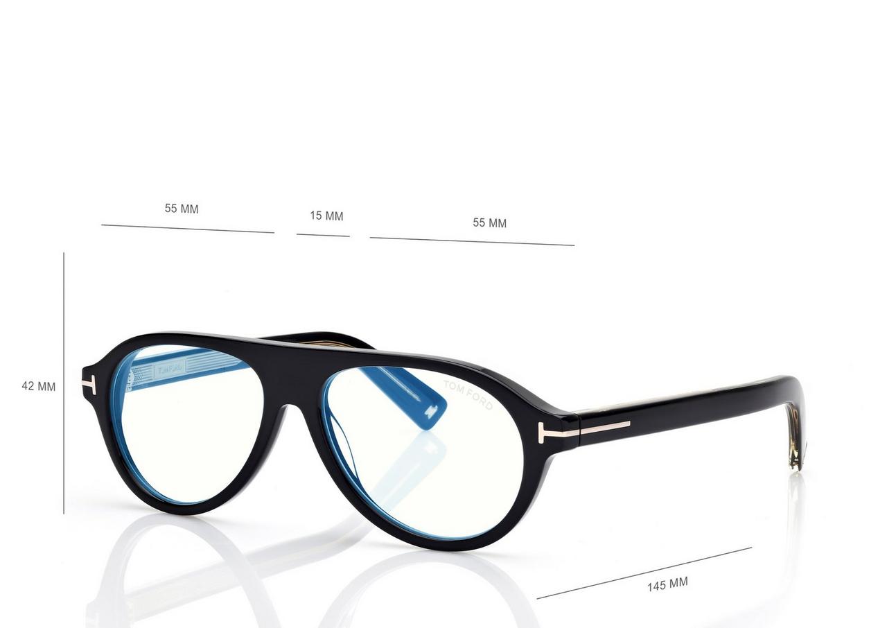 TOM FORD OM BLACK ICON PILOT OPTICALS WITH CLIP ON SUNGLASSES