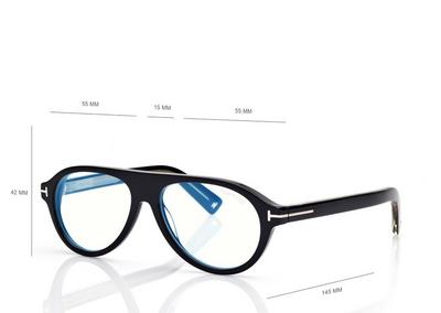 TOM FORD OM BLACK ICON PILOT OPTICALS WITH CLIP ON SUNGLASSES