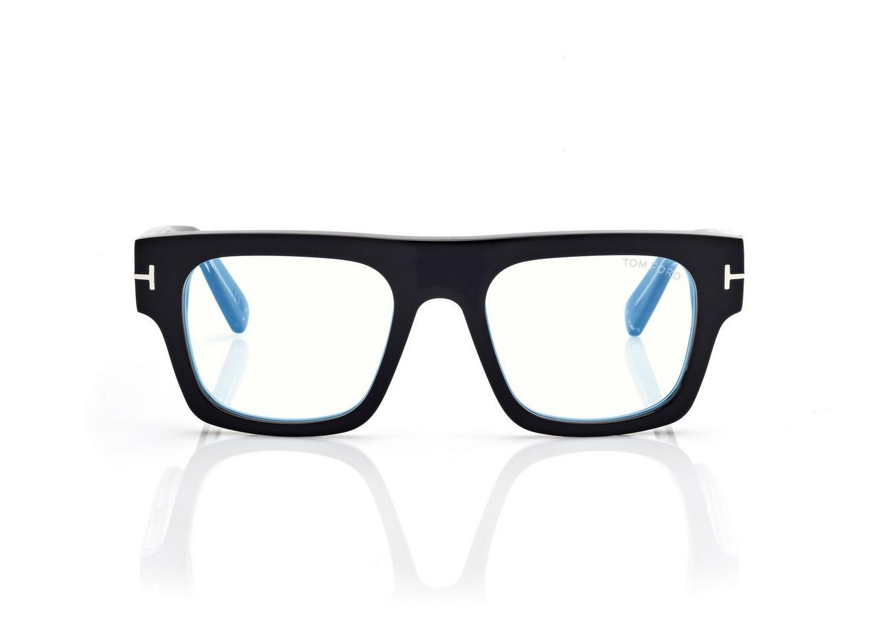 TOM FORD  BLACK BLUE BLOCK RECTANGULAR OPTICALS