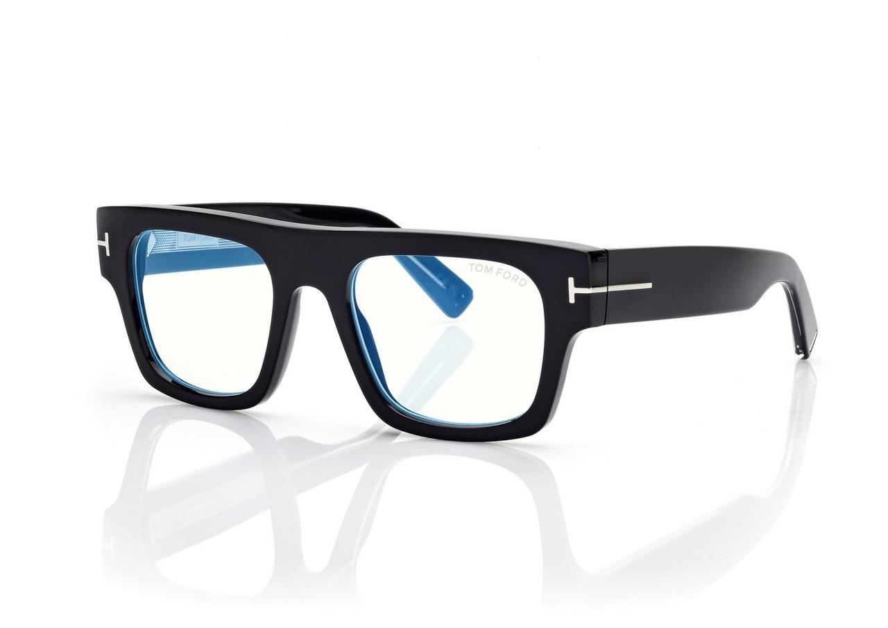 TOM FORD  BLACK BLUE BLOCK RECTANGULAR OPTICALS