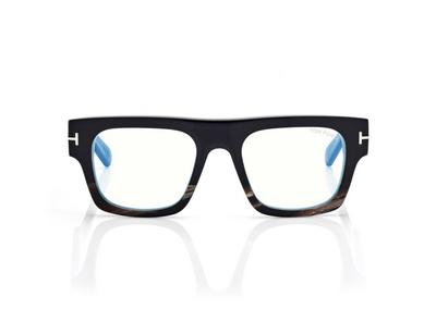 TOM FORD  BLACK + OTHER ICON BLUE BLOCK RECTANGULAR OPTICALS