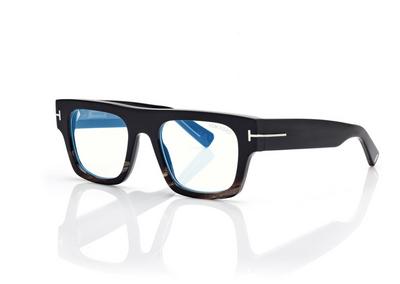 TOM FORD  BLACK + OTHER ICON BLUE BLOCK RECTANGULAR OPTICALS