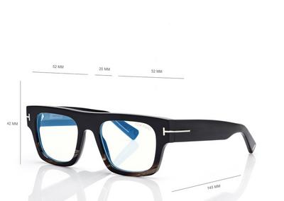 TOM FORD  BLACK + OTHER ICON BLUE BLOCK RECTANGULAR OPTICALS