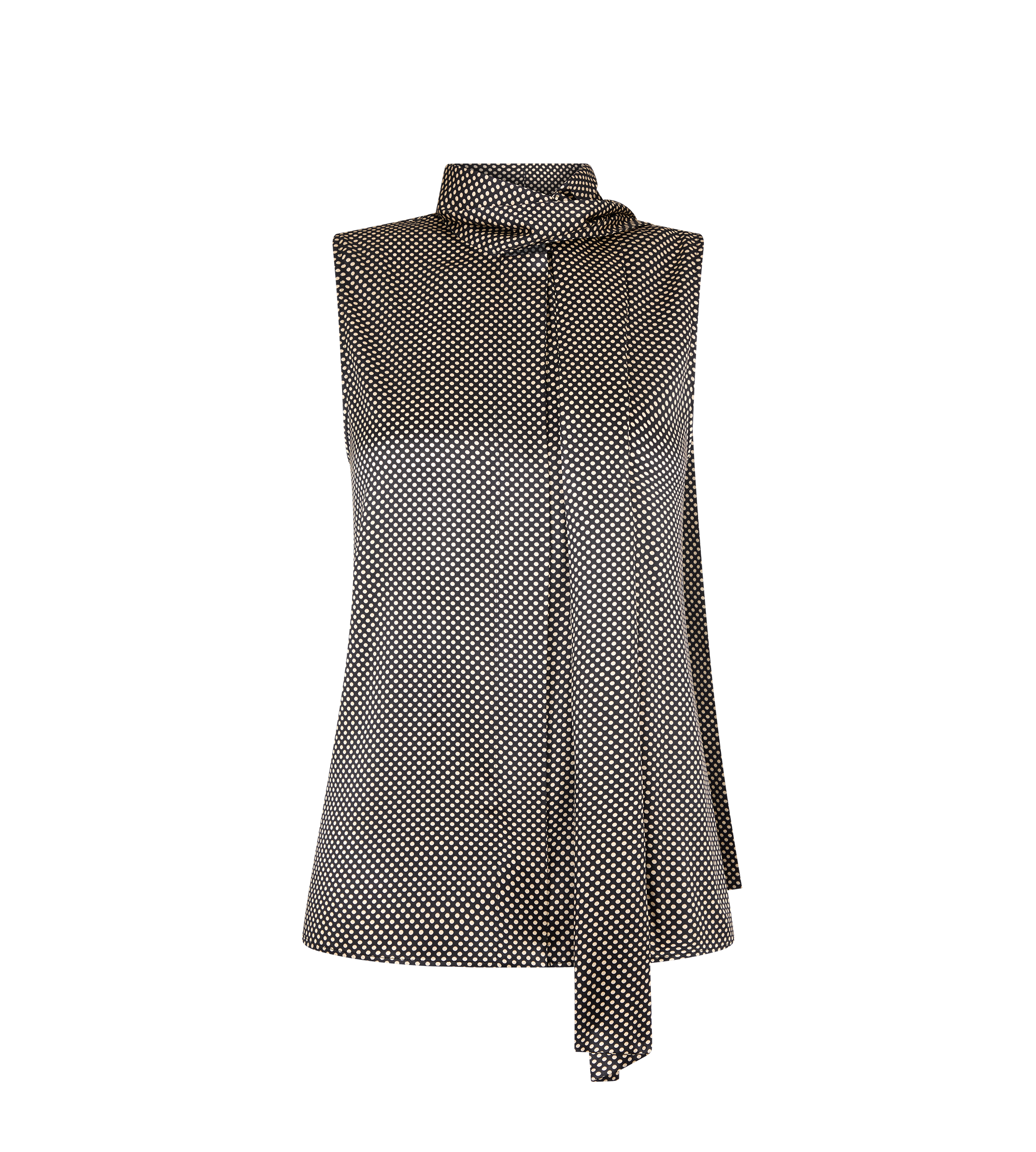 SLEEVELESS LAVALLIERE SILK BLOUSE
