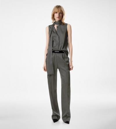 SLEEVELESS LAVALLIERE SILK BLOUSE image number 2