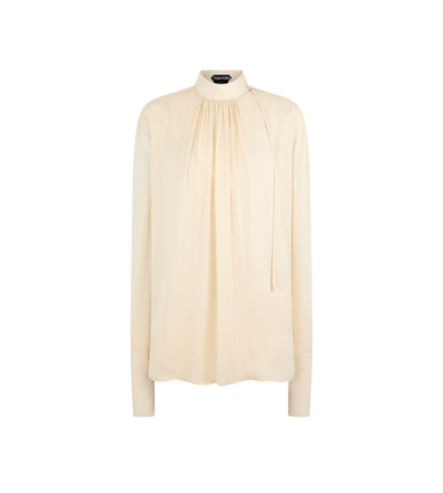 WASHED SILK GEORGETTE LONG SLEEVE BLOUSE image number 0