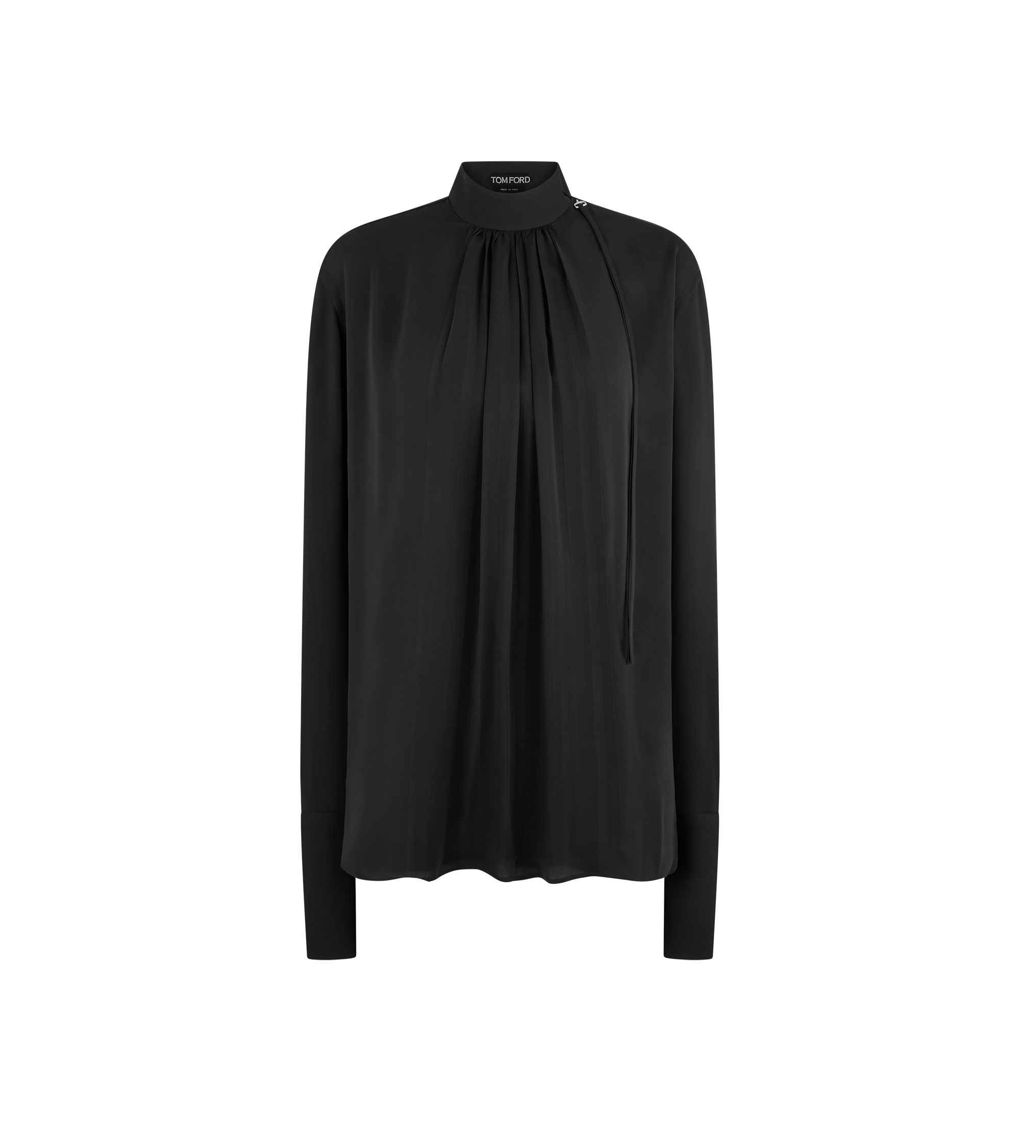 WASHED SILK GEORGETTE LONG SLEEVE BLOUSE