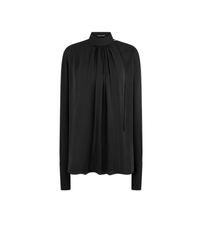 WASHED SILK GEORGETTE LONG SLEEVE BLOUSE image number 0