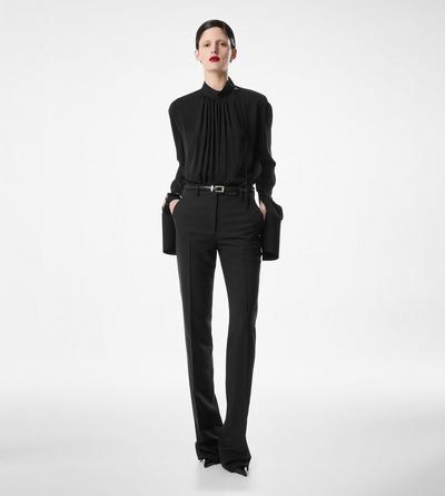 WASHED SILK GEORGETTE LONG SLEEVE BLOUSE image number 2